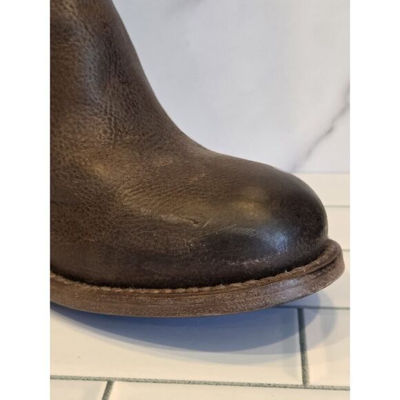 Freebird BARKER Mid-calf Brown Leather Boots, Buckle Details Side Zip, Boho | 9 - Picture 10 of 16